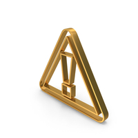 Triangle Alert Icon Gold PNG & PSD Images