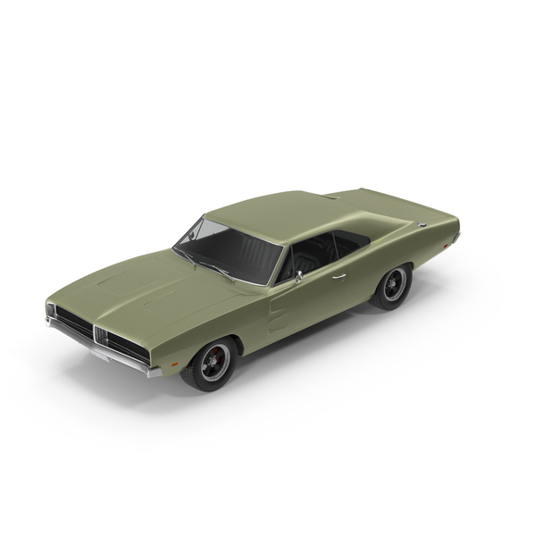 Vintage Muscle Car Green PNG & PSD Images