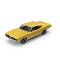 Vintage Muscle Car Yellow PNG & PSD Images