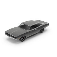 Vintage Muscle Car Grey PNG & PSD Images