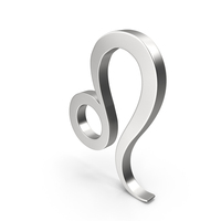 Leo Astrology Symbol Silver PNG & PSD Images