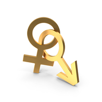 Female And Male Symbol Gold PNG & PSD Images