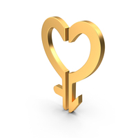 Gender Heart Symbol Gold PNG & PSD Images