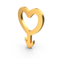 Gender Heart Symbol Gold PNG & PSD Images