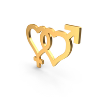 Gender Heart Symbol Gold PNG & PSD Images