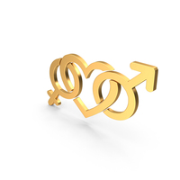 Gender Heart Symbol Gold PNG & PSD Images