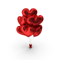 Heart Balloons Set Red PNG & PSD Images