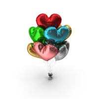 Heart Balloons Set Colourful PNG & PSD Images