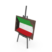Kuwait Country Flag Paint On Wooden Board PNG & PSD Images