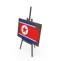 North Korea Country Flag Paint On Wooden Board PNG & PSD Images