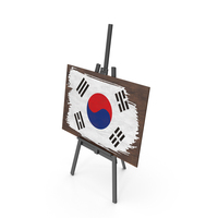 South Korea Country Flag Paint On Wooden Board PNG & PSD Images