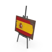 Spain Country Flag Paint On Wooden Board PNG & PSD Images