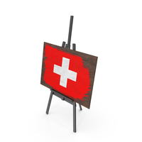 Switzerland Country Flag Paint On Wooden Board PNG & PSD Images