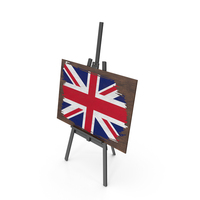 United Kingdom Country Flag Paint On Wooden Board PNG & PSD Images