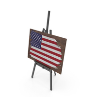 United States Country Flag Paint On Wooden Board PNG & PSD Images
