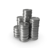Silver Coins Stack PNG & PSD Images