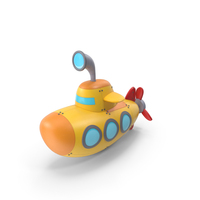 Cartoon Submarine Orange PNG & PSD Images