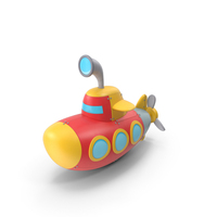 Cartoon Submarine Red PNG & PSD Images