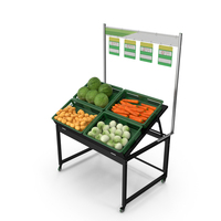 Shop Display with Vegetables PNG & PSD Images