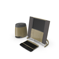 Vintage Apple 20th Anniversary Macintosh With Speakers And Keyboard PNG & PSD Images