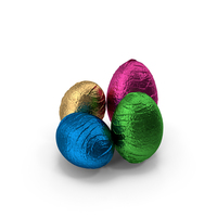 Chocolate Easter Eggs Wrapped in Foil PNG & PSD Images