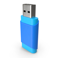 USB Flash Drive Blue PNG & PSD Images