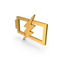 Gold Battery Charging Icon PNG & PSD Images