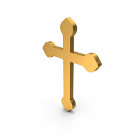 Gold Christian Cross Icon PNG & PSD Images