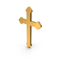 Gold Christian Cross Icon PNG & PSD Images