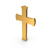 Gold Christian Cross Icon PNG & PSD Images