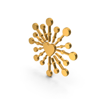 Gold Decorative Heart Icon PNG & PSD Images