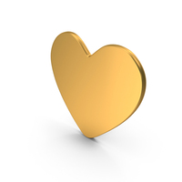 Gold Heart Shape Icon PNG & PSD Images