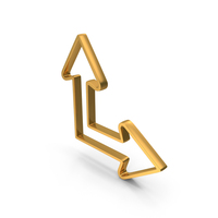 Gold Top And Right Arrows Outline Icon PNG & PSD Images