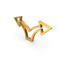 Gold Split Arrow Left And Right Icon PNG & PSD Images