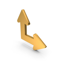 Gold Top And Right Arrows Icon PNG & PSD Images