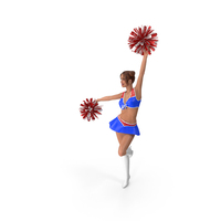 European Woman Dancing with Pompoms PNG & PSD Images