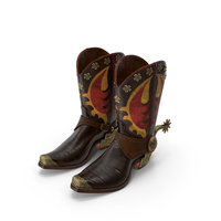 Western Cowboy Boots with Spur PNG & PSD Images