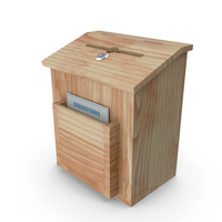 Natural Pinewood Ballot Comment Box with Card PNG & PSD Images