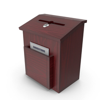 Red Wood Locking Suggestion Box with Card PNG & PSD Images