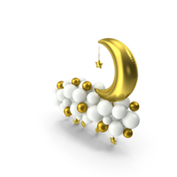Balloon Decoration Half Moon with Cloud PNG & PSD Images