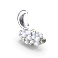 Balloon Decoration Half Moon with Cloud PNG & PSD Images