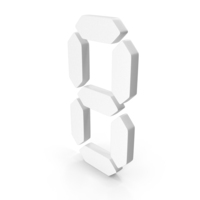 White Digital Number 8 Icon PNG & PSD Images