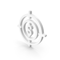 Dollar Target Icon White PNG & PSD Images