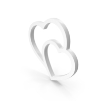 White Cupid Hearts Outline Icon PNG & PSD Images