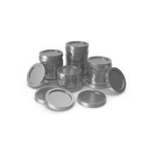Silver Coins Stack PNG & PSD Images