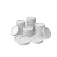 White Coins Stack PNG & PSD Images