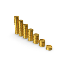 Gold Coins Stacks Graph PNG & PSD Images