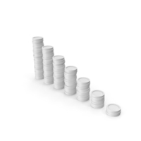 White Coins Stacks Graph PNG & PSD Images