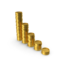 Gold Coins Stacks Graph PNG & PSD Images