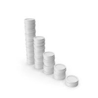 White Coins Stacks Graph PNG & PSD Images